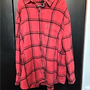 Wild Fable Red Plaid Oversized Flannel